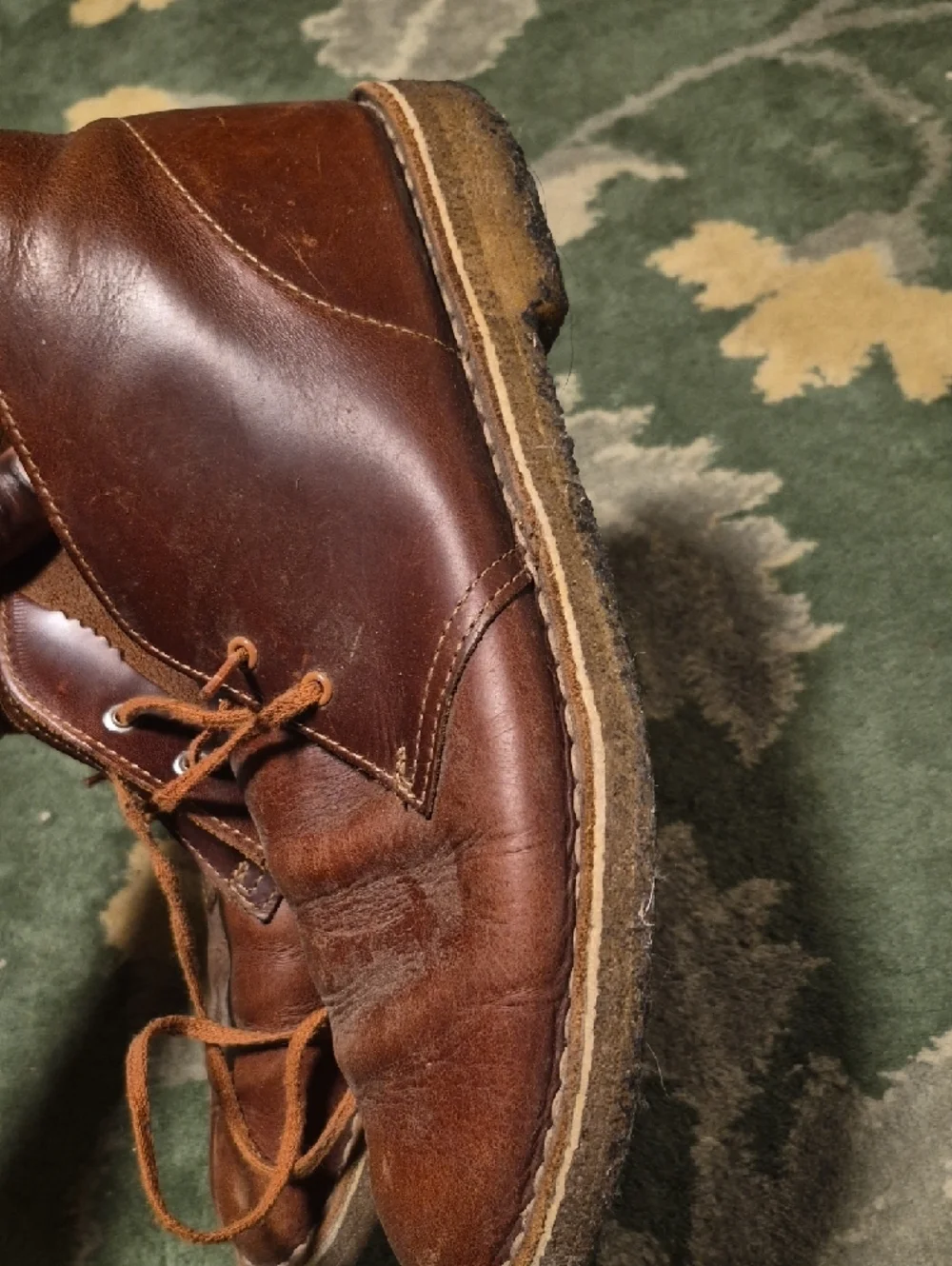 Clarks Brown Leather Chukka Boots - Lace-Up Men's Desert Style